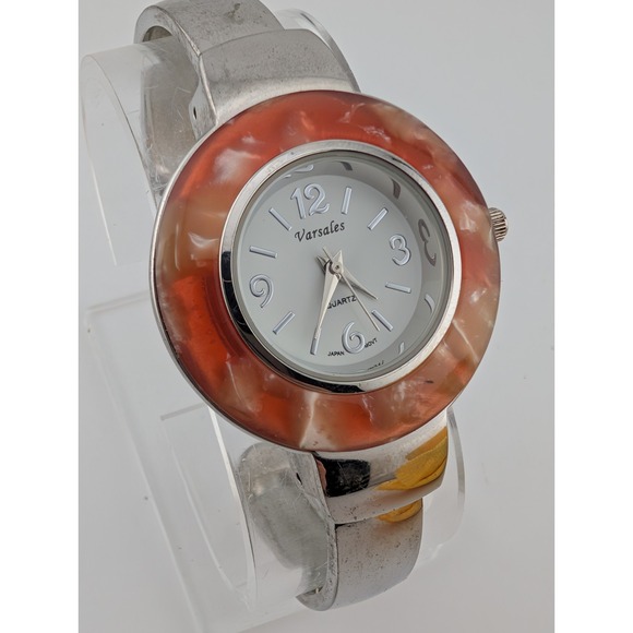 Versales Accessories - Versales‎ Watch Women 34mm Case Pink/White Enamel Bezel Bangle Band New Battery